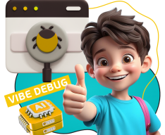 Тестирование & Vibe Debug. Охотники за багами - КИБЕРшкола программирования для детей, компьютерные курсы для школьников, начинающих и подростков - KIBERone г. Сургут