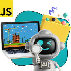 Язык программирования JavaScript + AI. Проектное обучение + геймификация + AI-помощники - КИБЕРшкола программирования для детей, компьютерные курсы для школьников, начинающих и подростков - KIBERone г. Сургут